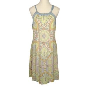 J McLaughlin Paisley Halter Neck Dress M Lightweight Summer Vacation‎